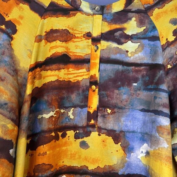 Marie Oliver Rhetta Long Sleeve Mini Dress, Gold & Blue Multi Color, Medium NWOT - Picture 3 of 9